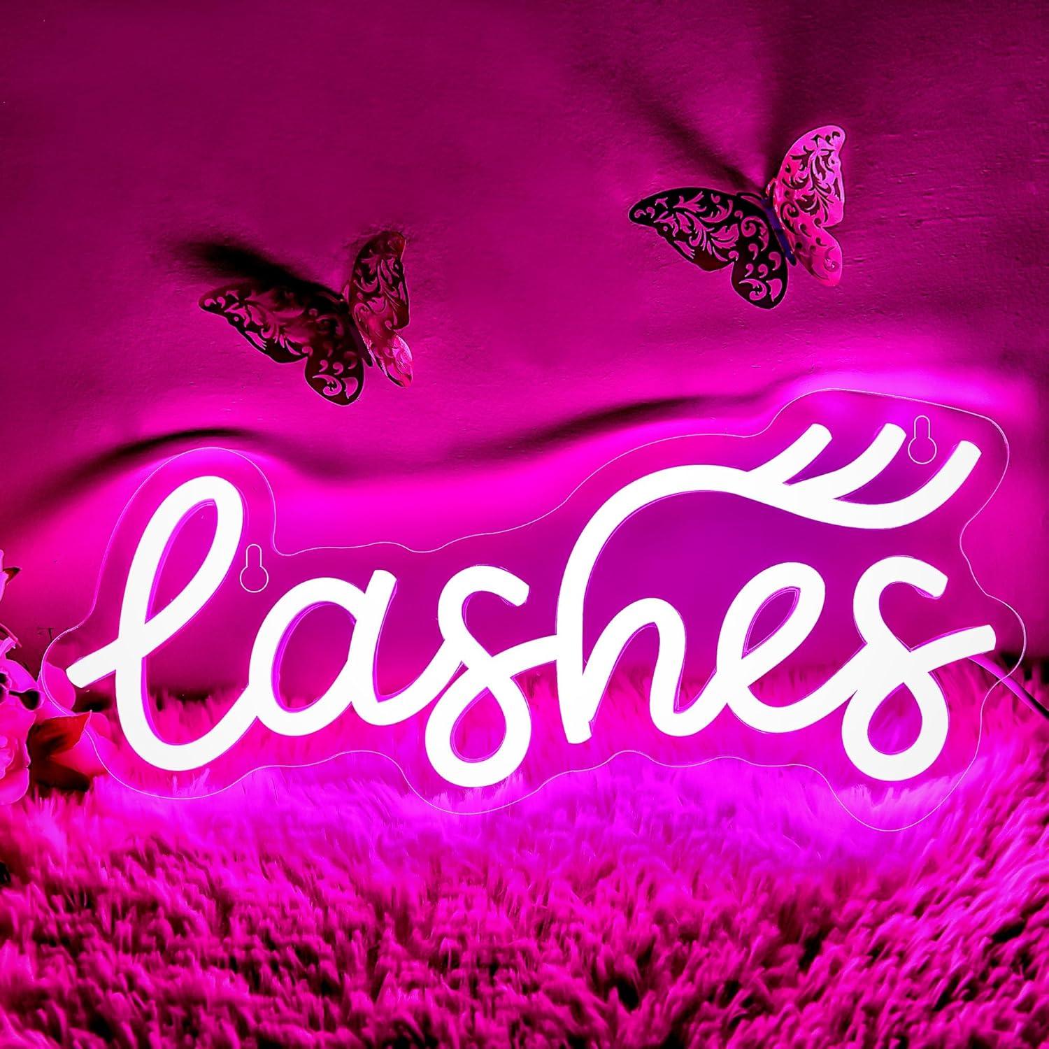 Beauty No Makeup - Lashes Neon Sign Lady Text Led