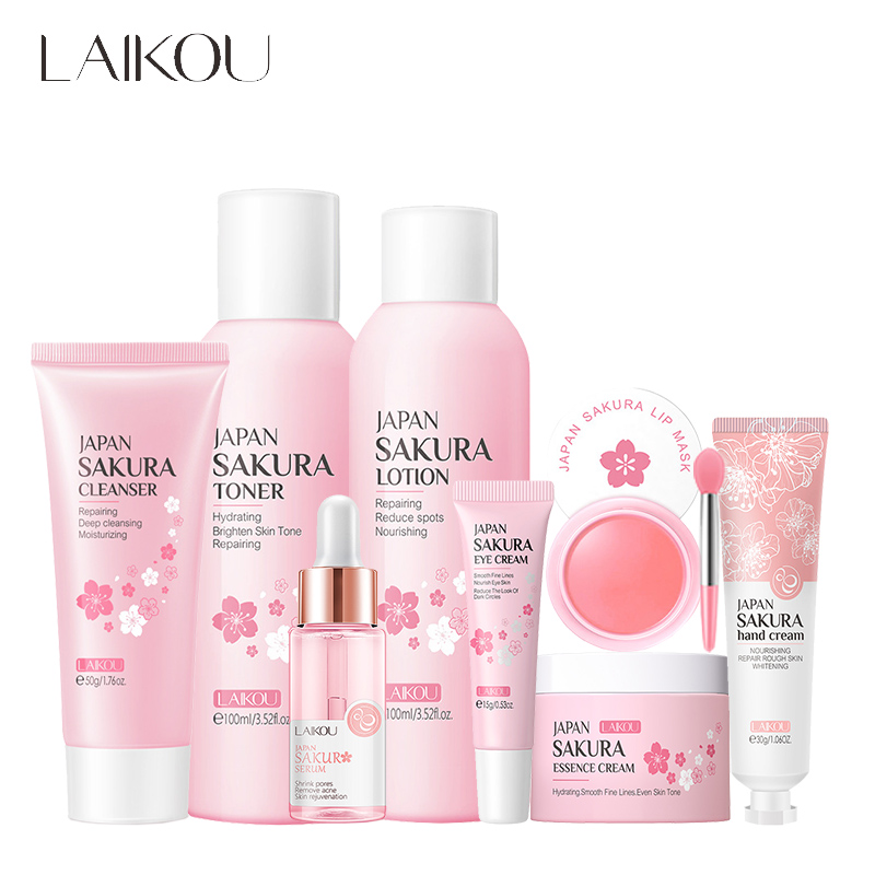 Beauty Makeup Women - LAIKOU 8Pcs Sakura Facial Skin Care