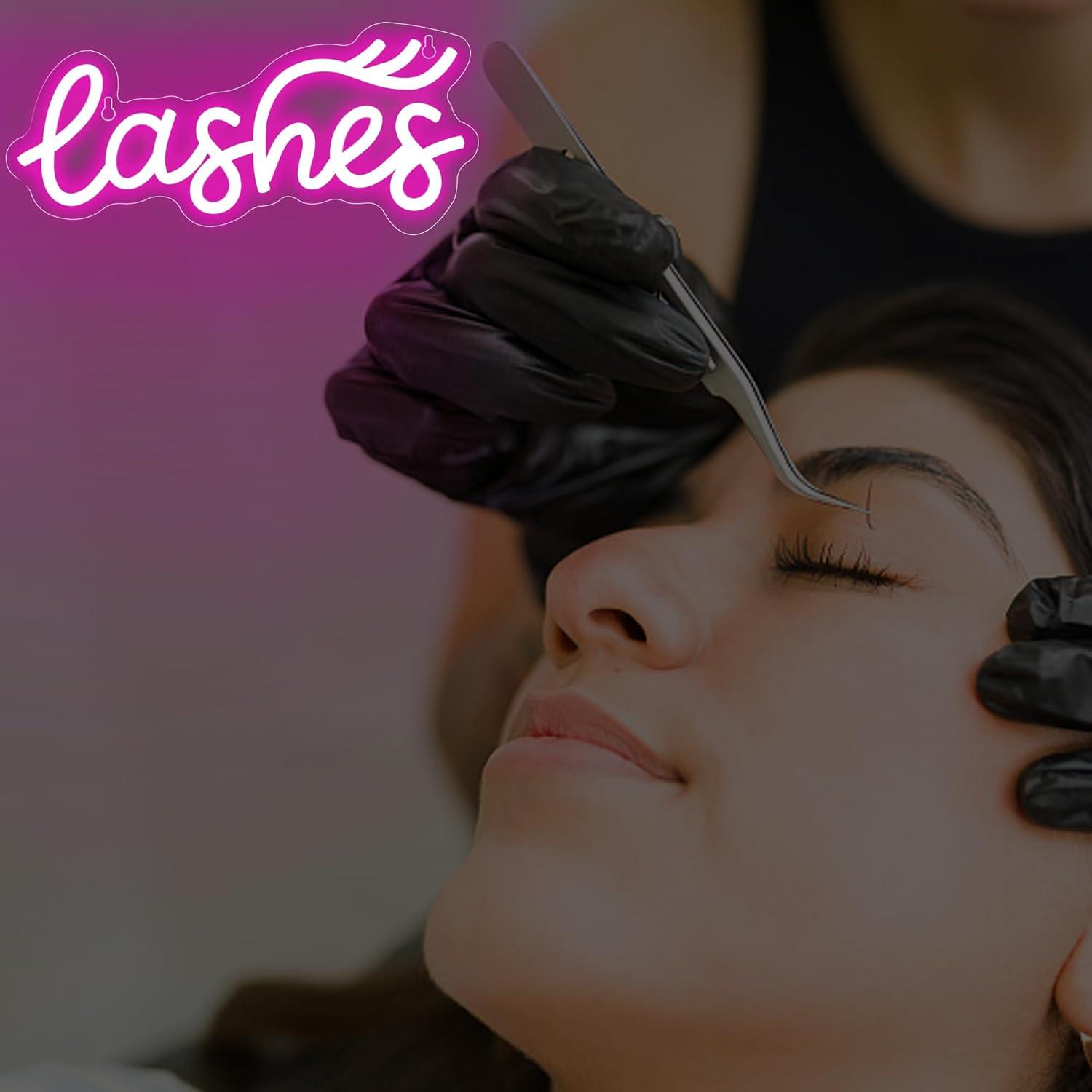 Lashes Neon Sign Lady Text Led - Beauty No Makeup review and price