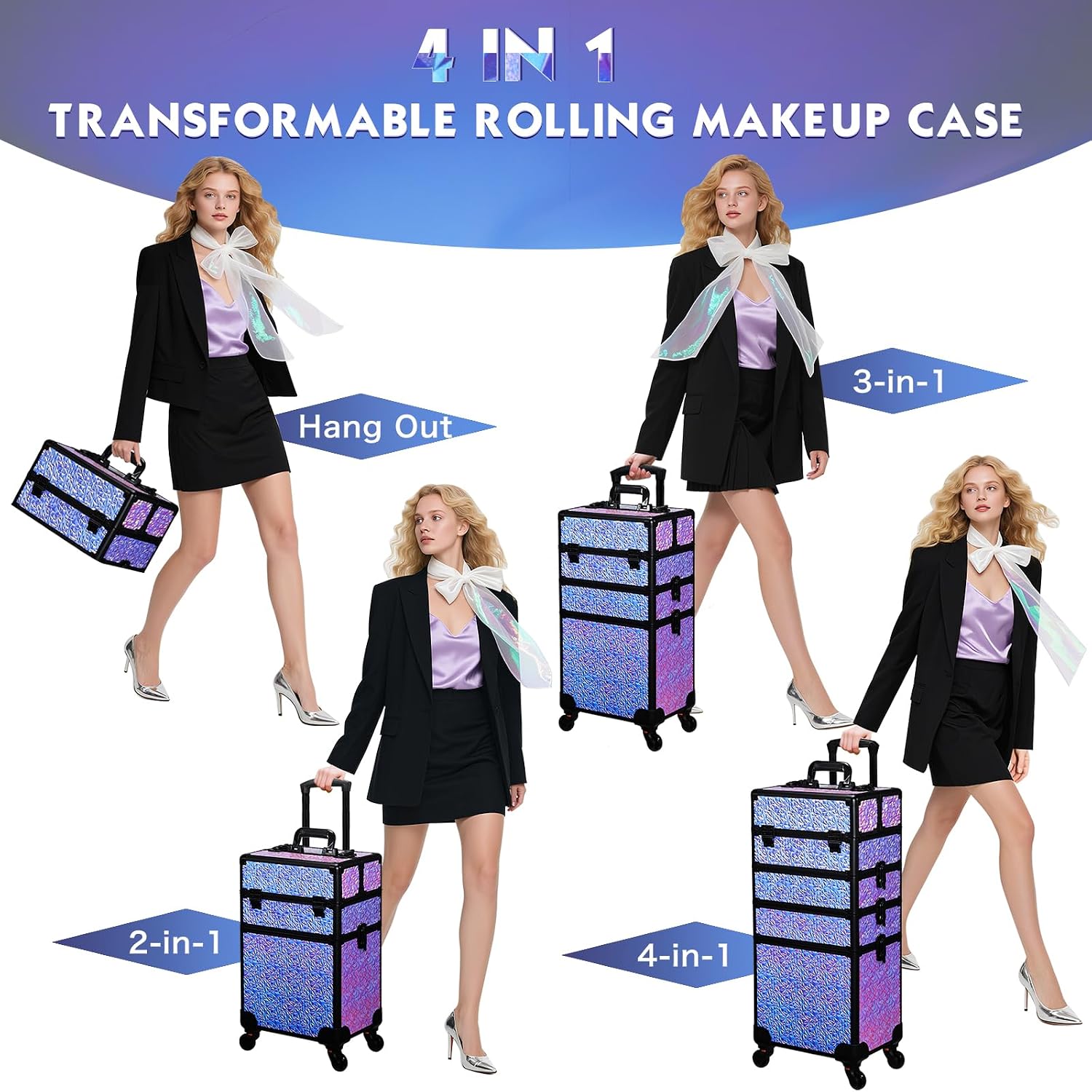 Rolling Makeup Train Case, Lar - Beauty Makeup Vanity Set review and price